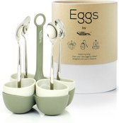 Sillies® Eggs - Pasen - Eierset - Eierhouder - Eierdopjes - Eierlepeltjes