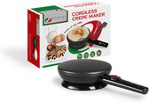 Magnani - Crêpesmaker - Anti-aanbaklaag - Inclusief Spatel, Garde en Bord - Pannenkoekenpan - Elektrisch - 800 W