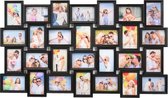 Decopatent® XL Fotolijst Collage voor 28 Foto's van (10x15 & 15x10 Cm) - Fotolijsten - Fotolijstje met 28 fotokaders - 103 x 60 Cm