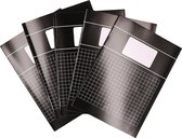 5x A4 ruitjes schriften - Zwart - 10 x 10mm
