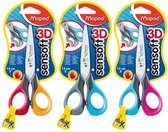 Sensoft 3D schaar 13 cm - linkshandig - zachte grepen - assorti  kleuren