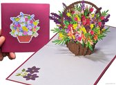 Popcards popupkaarten – Verjaardagskaart Bloemen Bloemenmand Gemengd Boeket Vriendschap Verjaardag Felicitatie Beterschap Troost Condoleance pop-up kaart 3D wenskaart