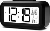 YONO Digitale Wekker - Alarm Klok met Temperatuur, Kalender en LED Verlichting - Zwart