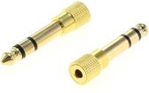 6,35mm Jack (m) - 3,5mm Jack (v) stereo audio adapter - metaal / verguld