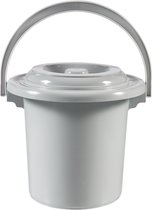 Curver Camping Toiletemmer - met Deksel - 5 l - Ø 23,5 cm - Lichtgrijs