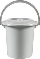 Curver Toiletemmer met deksel - 10L - 31 cm - Lichtgrijs