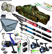 ProCatch® 244 | Hengelset - Vishengel set compleet - Werphengel - Vissen - 3 Hengels + Enorm veel accessoires - 3/2,1 Meter uitschuifbaar + GRATIS opbergtas, visvoer en visnet