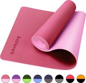 Saferell Yogamat - Roze - gemaakt van TPE - antislip hypoallergene yogamat met draagband - 183 cm x 61 cm x 0,6 cm