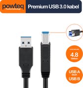 Powteq - 5 meter premium USB 3.0 kabel - USB A naar USB B