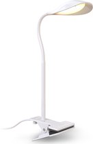 B.K.Licht - Bureau Klemlamp - wit - leeslamp met klem - 3.000K - 4.5W