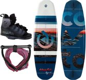 Coasto - Wakeboard Set - Kyanit Wakeboard + Diamond wakeboard bindingen + lijn