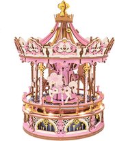 Robotime - Muziekdoos - DIY - 3D - Romantic Carousel Dream Version met LED Verlichting 23,5x17x17cm