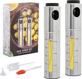 Olijfolie Sprayer - Olie Spray - Cooking Spray - Bakspray - 2 Stuks - RVS - Premium Quality - Gift Box - Inclusief accessoires -
