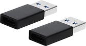 DW4Trading USB C 3.1 female naar USB A 3.0 male adapter verloop set van 2 stuks