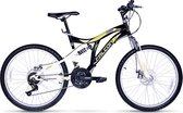 Mountainbike - 26inch - 21Versnellingen - Mechanische Schijfrem - Schokdemper Fiets - Volledige Schorsing - Zwart Geel