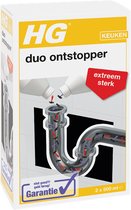 HG duo ontstopper - 2x 500ml - de NR1 ontstopper - voor extreme verstoppingen - gegarandeerd resultaat