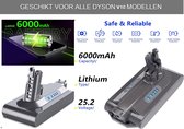 Batterij accu geschikt voor Dyson V10 accu - 25,2 V 6000 mAh SV12 reserveaccu geschikt voor Dyson V10 Animal V10 Absolute V10 Fluffy V10 Motörhead V10 Total Clean stofzuiger
