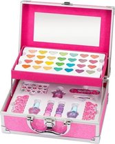 Martinelia - Super girl luxe make-up koffer - 40 delige beauty case metaal 2 niveaus - reiskoffer kinder make up - cadeautip schmink en verkleedaccessoires