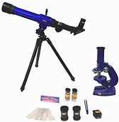 Science Set 2in1 | Microscoop & telescoop | blauwe verrekijker sterrenkijker