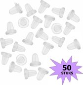 Fako Bijoux® - Oorbel Stoppers / Achterkantjes - Siliconen - 50 Stuks