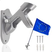 Usta - 2.5cm Vlaggenstokhouder Aluminium - Nederlandse vlag - Vlaggenstok - Vlaggenstok voor aan huis - Inclusief bevestiging set - Zilver