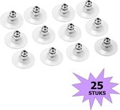 Fako Bijoux® - Oorbel Stoppers / Achterkantjes - 11mm - Zilverkleurig - 25 Stuks