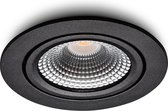 Ledisons LED Inbouwspots Zwart met Driver - Dimbaar Kantelbaar IP54 3W 2700K Warm wit licht 240V 60 Stralingshoek >90 CRI Traploos Dimmen - Vivaro Zwart - Slechts 23MM inbouwdiepte! 5 jaar Garantie Energieverbruik: A++