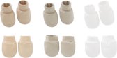 3-pack - Baby Newborn Krabwantjes en Slofjes - Beige Wit