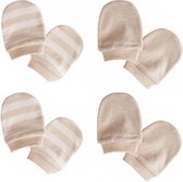 Per 4 paar (8 stuks) Krabwantjes Baby 2-6 maanden beige