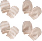 Per 4 paar (8 stuks) Krabwantjes Baby 2-6 maanden beige