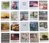 Cards & Crafts 20 Luxe Condoleance wenskaarten Set - Oprechte Deelneming - 12x11cm - Gevouwen kaart met envelop