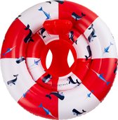 Swim Essentials Baby Zwemband Walvis - Baby Float & Zwemzitje - 0-1 jaar - Rood/Wit
