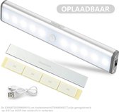 Kastverlichting - met Magnetisch - met Bewegingssensor - Oplaadbaar - 10 ledlampjes - Zilver