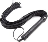 Eroticnoir - Luxe Leren SM zweep - BDSM zweep - Bondage whip - 69cm - Zwart