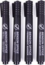 Bellson Watervaste Permanent Markers Zwart 4 stuks - Marker - Permanent merkstift - Stift - Stiften