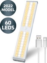 AXIMO Nieuwste generatie Kastverlichting met Bewegingssensor – 60 LED Warm White/Cool White - Instelbare kleur en traploos dimbaar - Krachtpatser USB oplaadbaar - Keukenverlichting onderbouw – Verlichting met sensor – Dimbaar - Draadloos