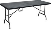 ERRO Vouwtafel - houtlook - 180x74cm - zwart