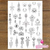 GetGlitterBaby - Henna Plak Tattoos / Tijdelijke Tattoo / Nep Tatoeage / Fake Temporary Tattoo - Unalome