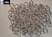 Hisa - Ringen voor sieraden - Silver - 200 stuks - Jumpring Splitring Ring Ringetjes - 6 mm