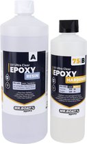 Mr.Boat Epoxy Giethars Ultra Clear 75 - 357 gram- Transparante Resin / Hars - Bevat UV blocker - 3 Mengbekers - Handschoenen - 3 Tongspatels