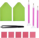 Diamond Painting - Toolset Toolkit - Pincet - Plastic Bakje - Wax - Pen en 10 gripzakjes