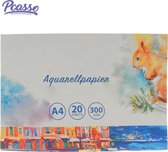 Pcasso ® Aquarelpapier Katoen - A4  formaat - 30 Vellen - 300 gr/m2 - Aquarelblok - Tekenblok - Voor Aquarelverf -