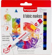 Bruynzeel textielstiften - 8 stuks - fabric markers