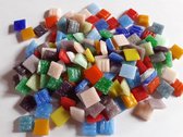 Mozaiek steentjes 1x1 cm  Regenboog kleuren 300 gram