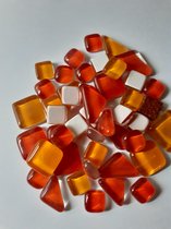 Mozaiek Soft Glass Puzzles 300 gram, Rood Oranje mix