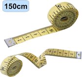 Fako Bijoux® - Meetlint 1.5 Meter - Meetlint Lichaam - Meetband - Klussen Meetlint - Lintmeter - Hobby Meetlint - 150cm - Smal - Geel