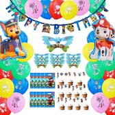 Paw Patrol - 74 Items - Feest Pakket - Decoratie - Versiering - Verjaardag - Ballonnen, Slingers & Accessoires – Patrol Kinderfeestje