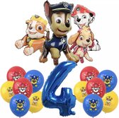 Ballonnen - 4 jaar - 17 stuks - Verjaardagsballon - kinderfeestje - verjaardag - Paw patrol