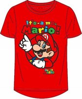 Super Mario t-shirt - rood - Maat 104 / 4 jaar