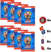 Paw Patrol - Traktatie zakjes - Uitdeelzakjes - Gevuld met Paw Patrol uitdeelspeelgoed | 8 Stuks.